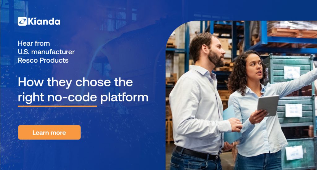 Resco Products chose Kianda no-code business application development platform to achieve business goals