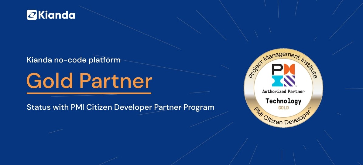 Kianda Gold Partner in PMI Citizen Developer Partner Program