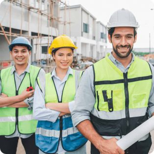 health and safety team on construction site